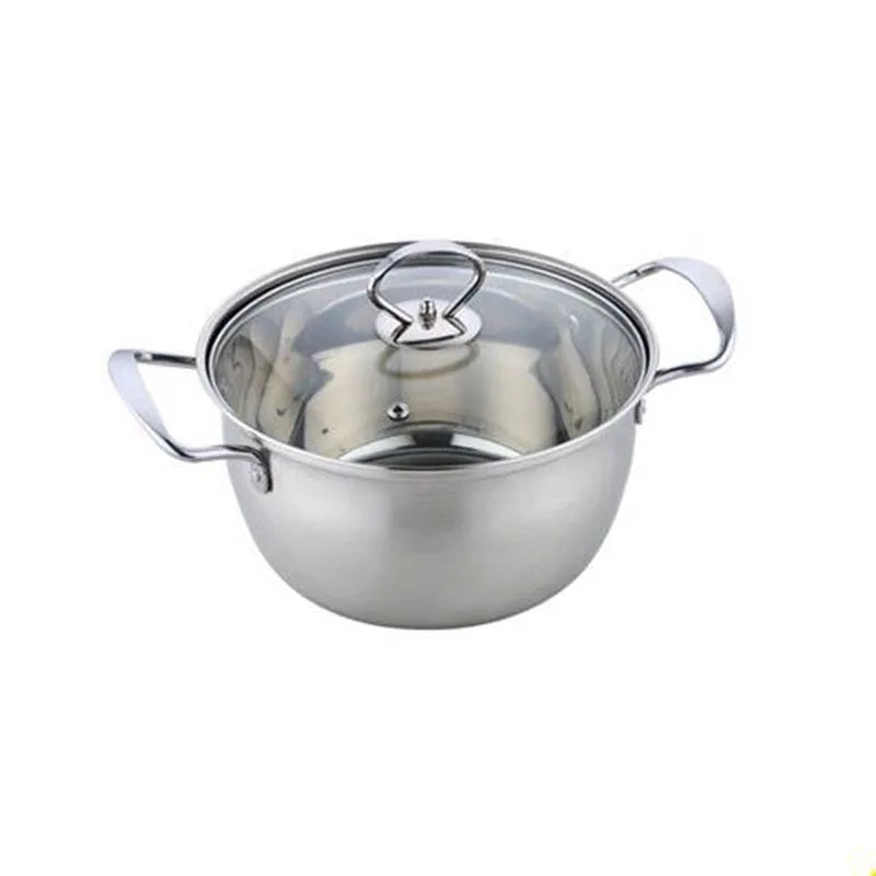 Stainless Steel Pot 1.5L-4L Double Bottom Soup Pot Nonmagnetic Cooking Multi-purpose Cookware Non-stick Pan General Use Hotpot