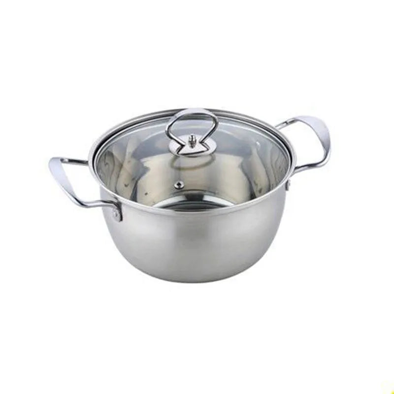 Stainless Steel Pot 1.5L-4L Double Bottom Soup Pot Nonmagnetic Cooking Multi-purpose Cookware Non-stick Pan General Use Hotpot