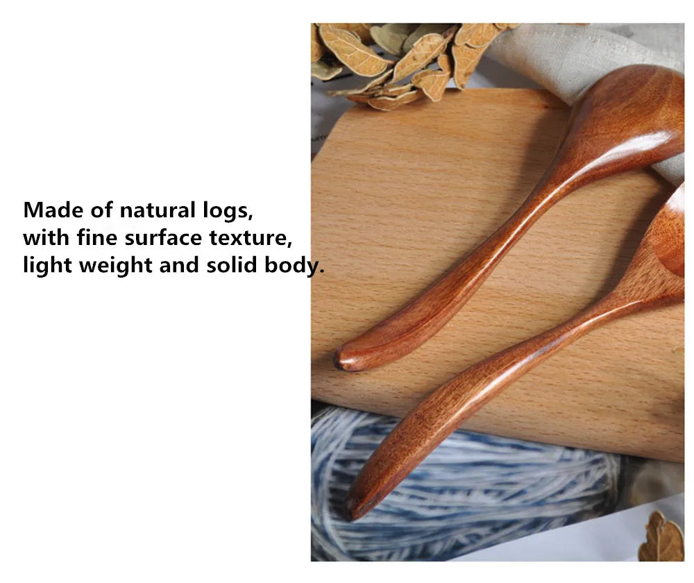 Wooden Spoon Cooking Spoon Bamboo Wave Pattern Kitchen Cooking Utensil Tool Soup Teaspoon Catering for Kitchen Dessert Tableware