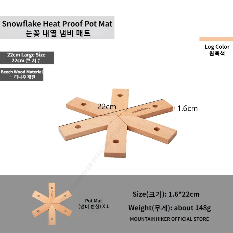 MOUNTAINHIKER Pot Mat Dish Placemat Coaster Teapot Wooden Heat Insulation High Temperature Pots And Pans Kitchen Outdoor Gadgets