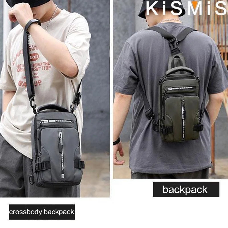 Men's Multifunction  Messenger Bag Shoulder Cloth Chest Bags Crossbody Casual Man USB Charging Handbag