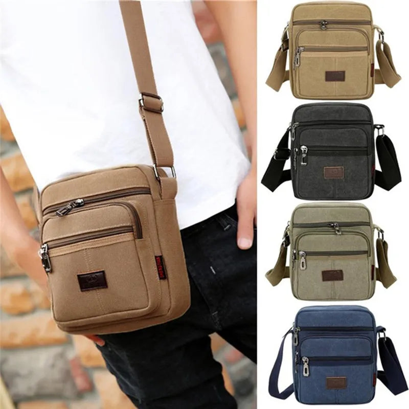 Men's Shoulder Bag Business Leisure Large Capacity Portable Handbag Zipper Multi Layer Waterproof Summer Male's Crossbody Bags