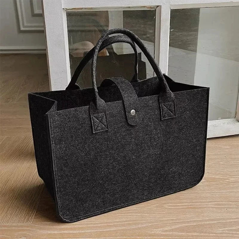 Tote Bag Women Shopping Bag Felt Foldable Grocery Basket  Storage Organizer Utility Tote Handbag for Picnic Beach Pool Travel