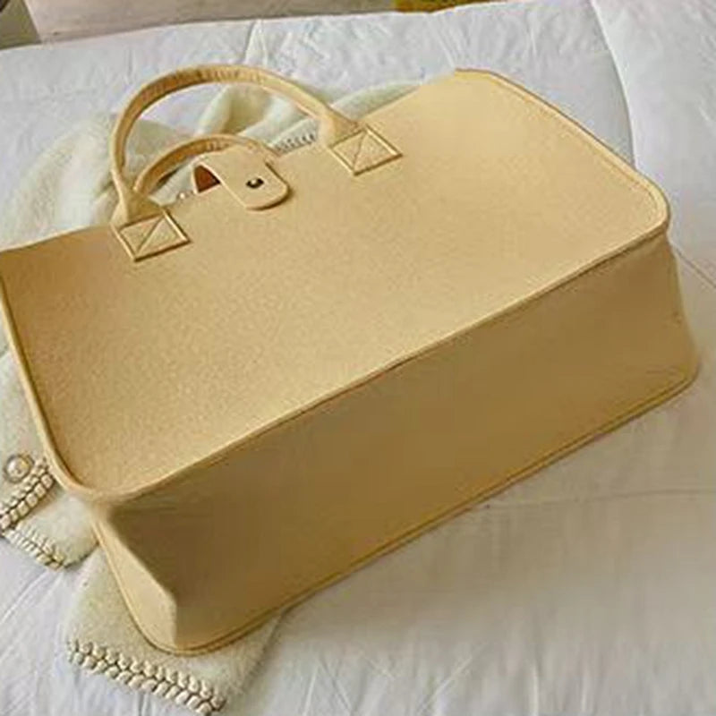 Tote Bag Women Shopping Bag Felt Foldable Grocery Basket  Storage Organizer Utility Tote Handbag for Picnic Beach Pool Travel