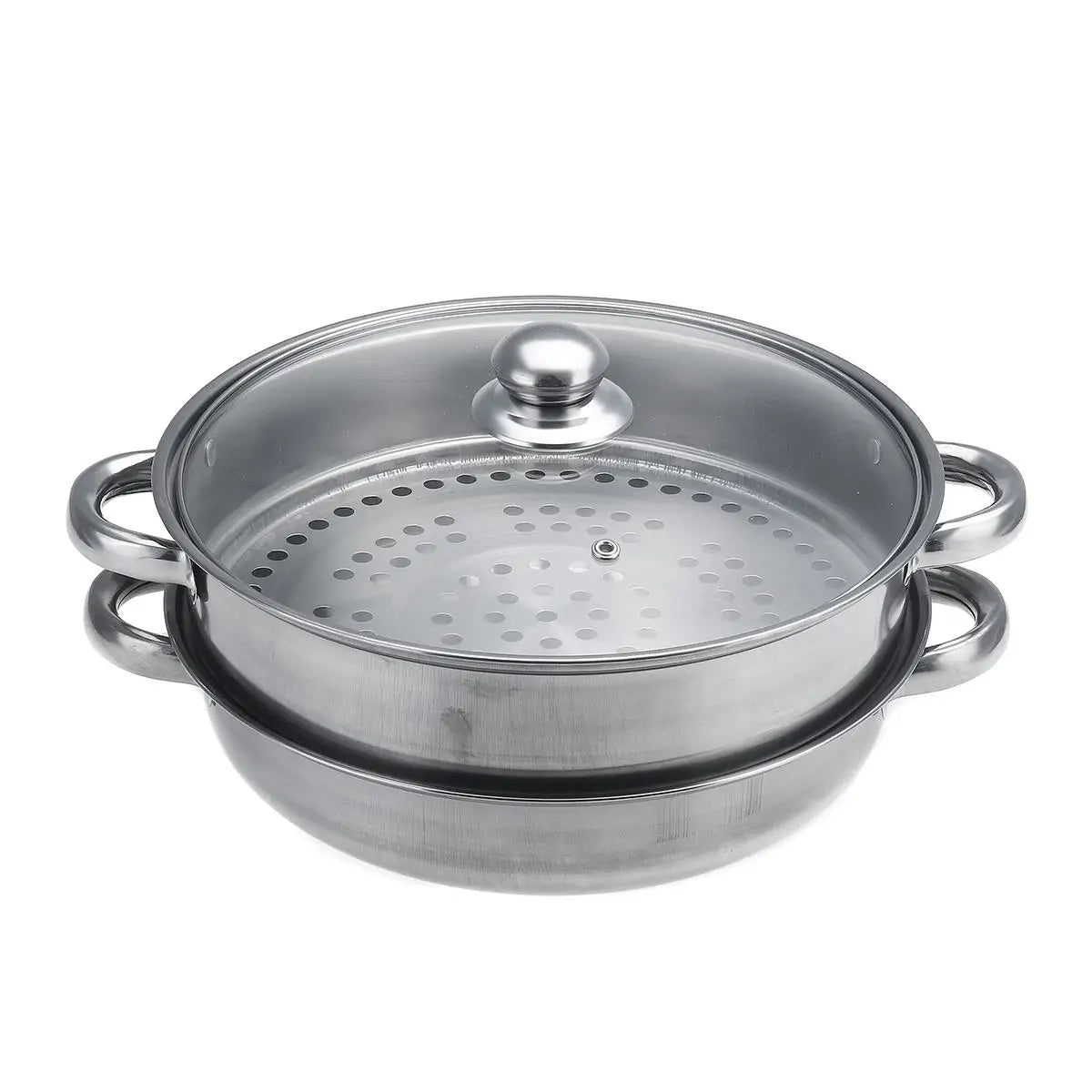 2 Layer Stainless Steel Pots Stockpot Hotpot Induction Steaming Food Steamer Pan Household Cooking Pot Kitchen Steamer Cooker