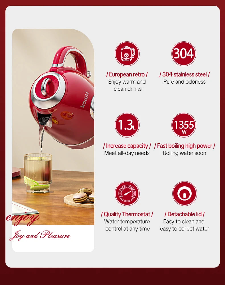 European-style retro electric kettle, 3L large capacity, constant temperature and heat preservation, a great home item