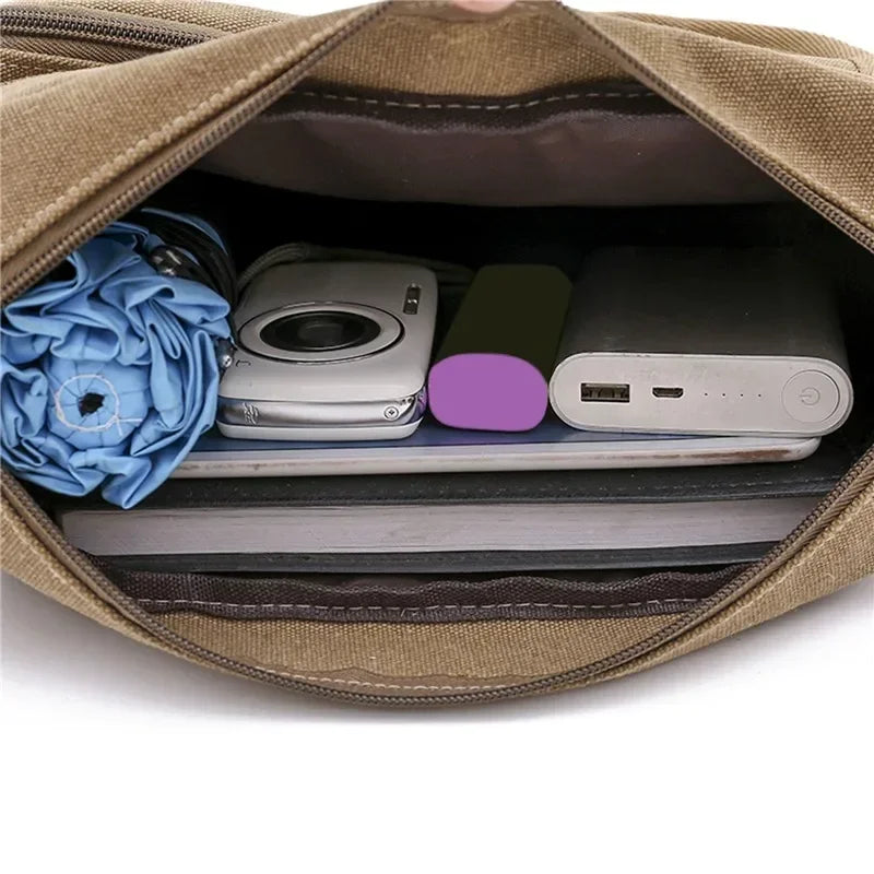 Men Canvas Shoulder Bags Casual Tote Travel Men's Crossbody Bag Luxury Messenger Bags Fashion High Quality Handbag