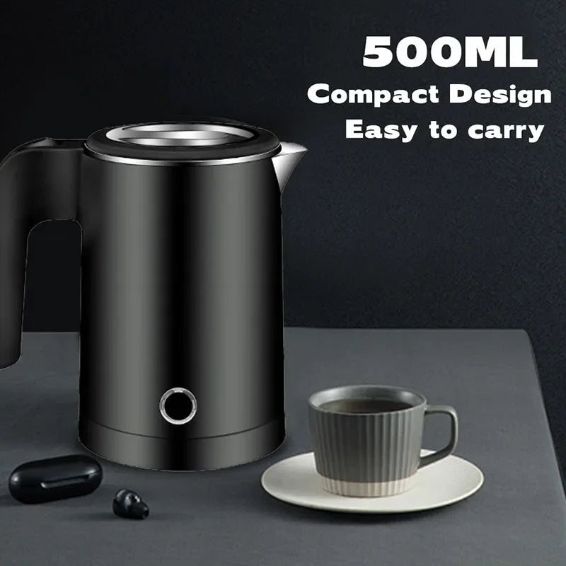 Portable Electric Kettle 500ML Stainless Steel Water Boiler for Tea Coffee Travel Family Use Smart kettle  Kitchen Appliance