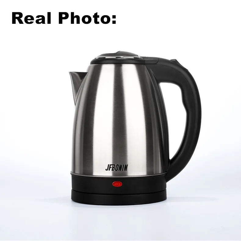 Stainless Steel Electric Kettle 1.8L 220V Silver Black Base Separation Desion Rust-resistant Durable for Home During Travel