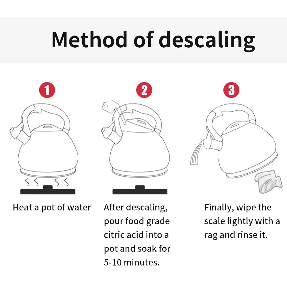 304 Stainless Steel Loud Whistling Hot Water Kettle Induction Cooker Home Camping Boiling Coffee Tea Kettle Stove Top Teapot