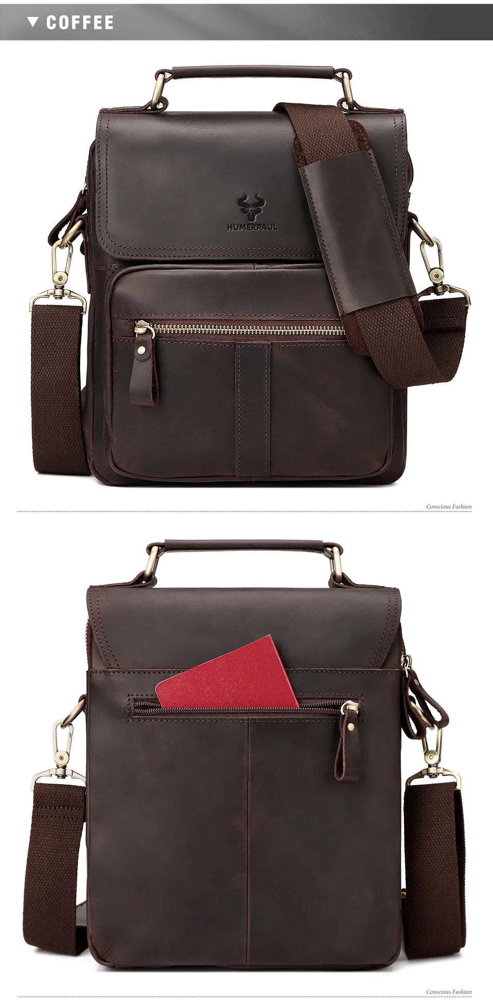 Genuine Leather Men's Shoulder Bag Luxury Work Business Messenger Bags Fashion Male Crossbody with Adjustable Straps