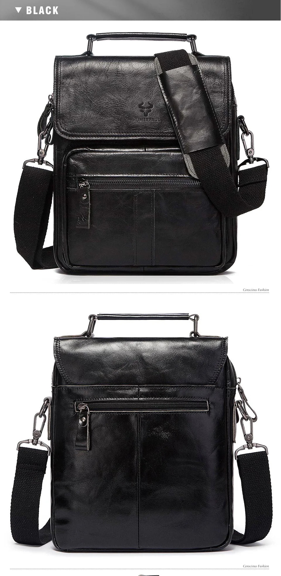 Genuine Leather Men's Shoulder Bag Luxury Work Business Messenger Bags Fashion Male Crossbody with Adjustable Straps