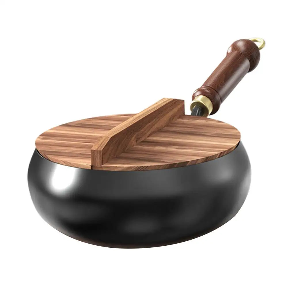 new Cast Iron Skillet Non Coated Camping Cooker Soup Pot Outdoor Cooking Pan Stew Stock Pots Kitchen Dining Bar Household Iron