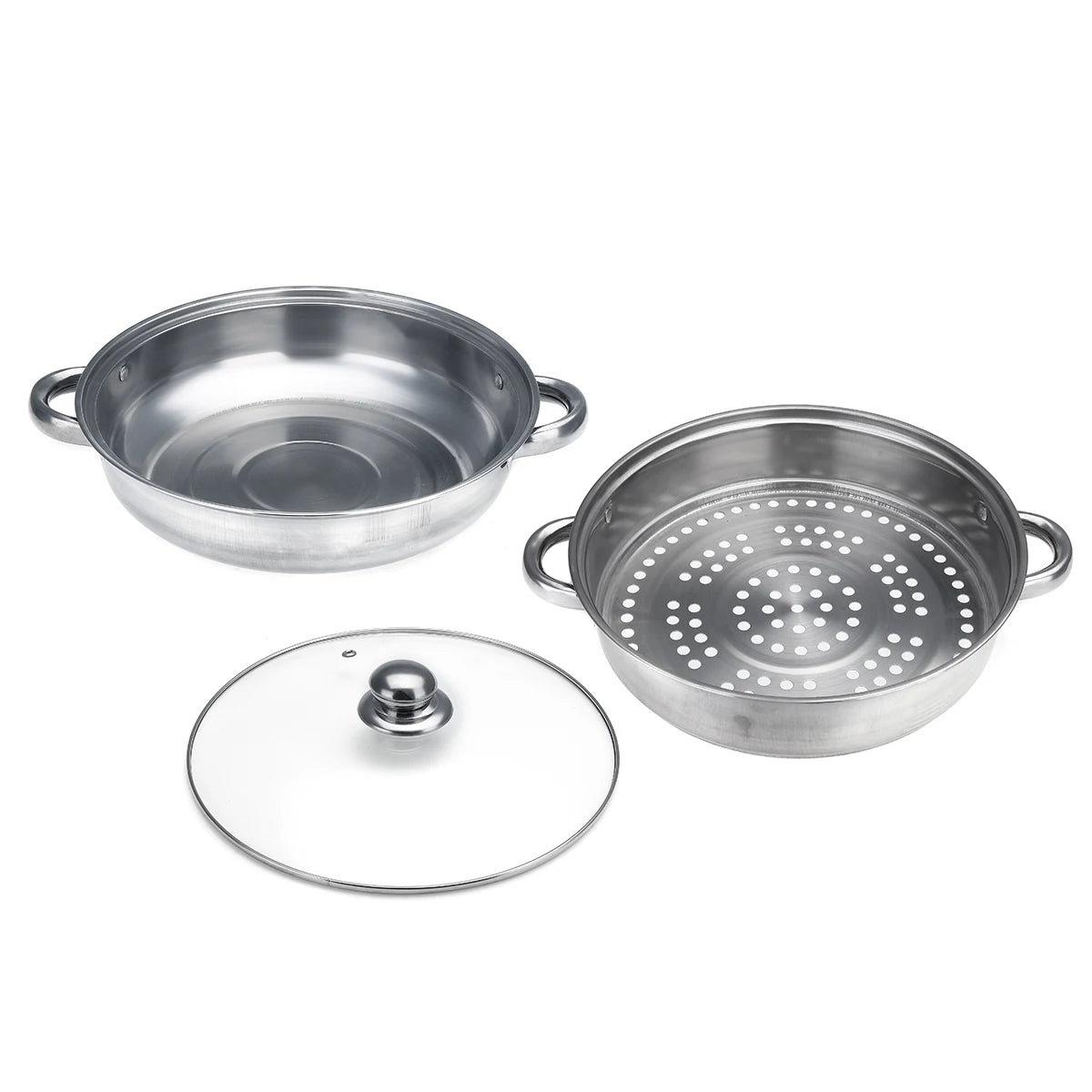 2 Layer Stainless Steel Pots Stockpot Hotpot Induction Steaming Food Steamer Pan Household Cooking Pot Kitchen Steamer Cooker
