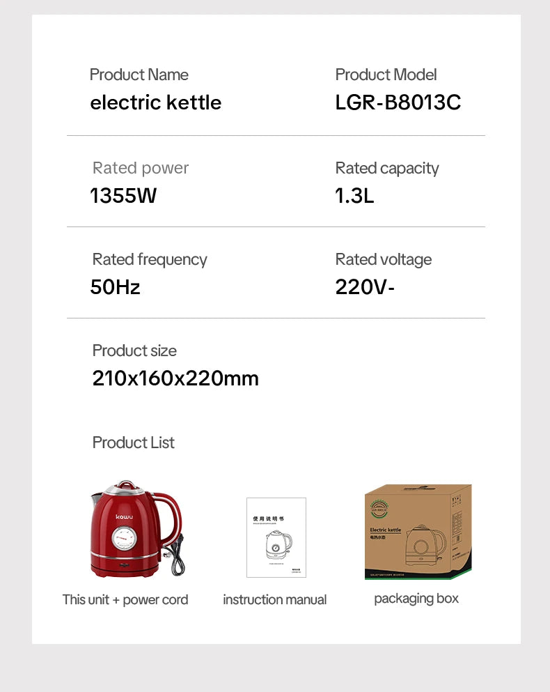 European-style retro electric kettle, 3L large capacity, constant temperature and heat preservation, a great home item