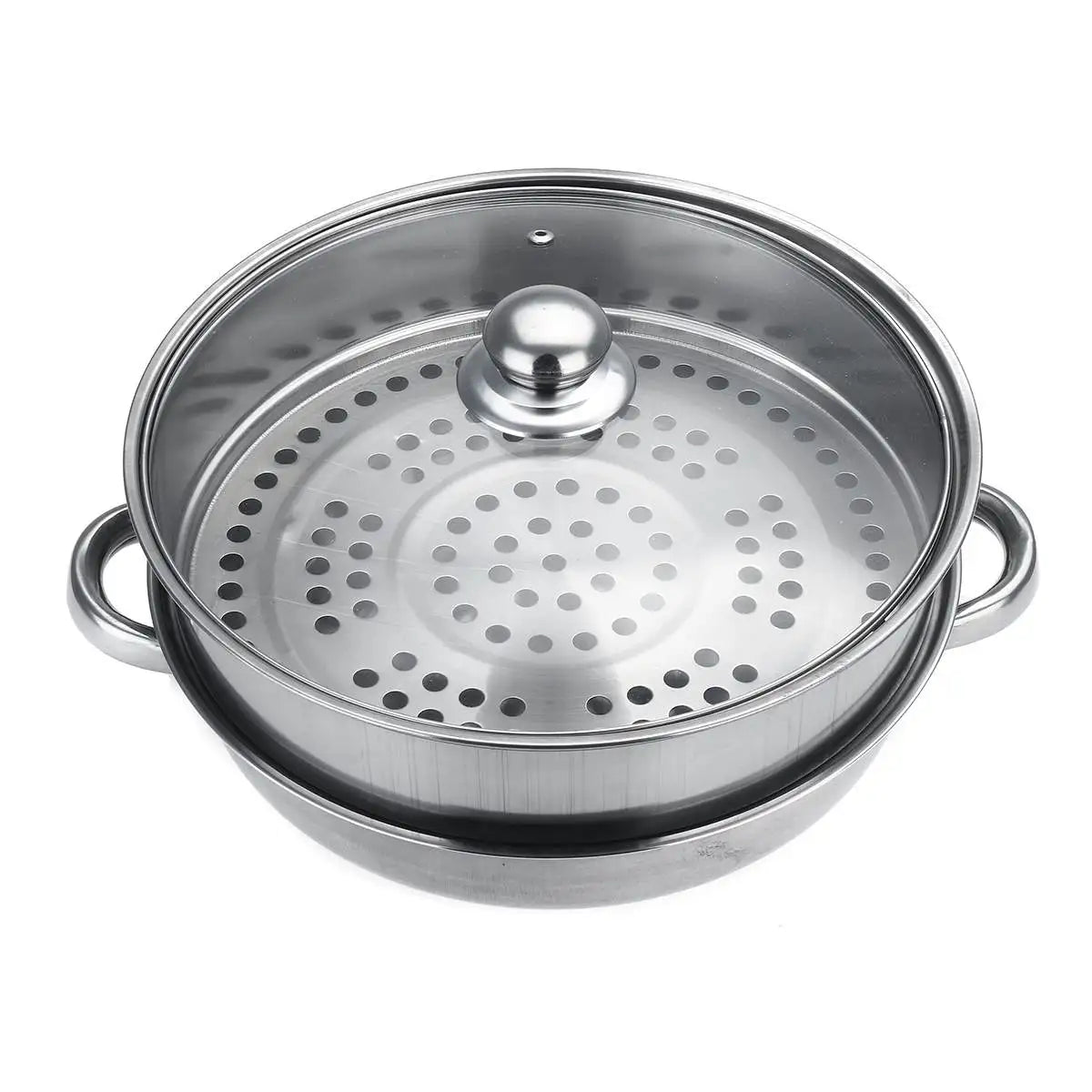 2 Layer Stainless Steel Pots Stockpot Hotpot Induction Steaming Food Steamer Pan Household Cooking Pot Kitchen Steamer Cooker