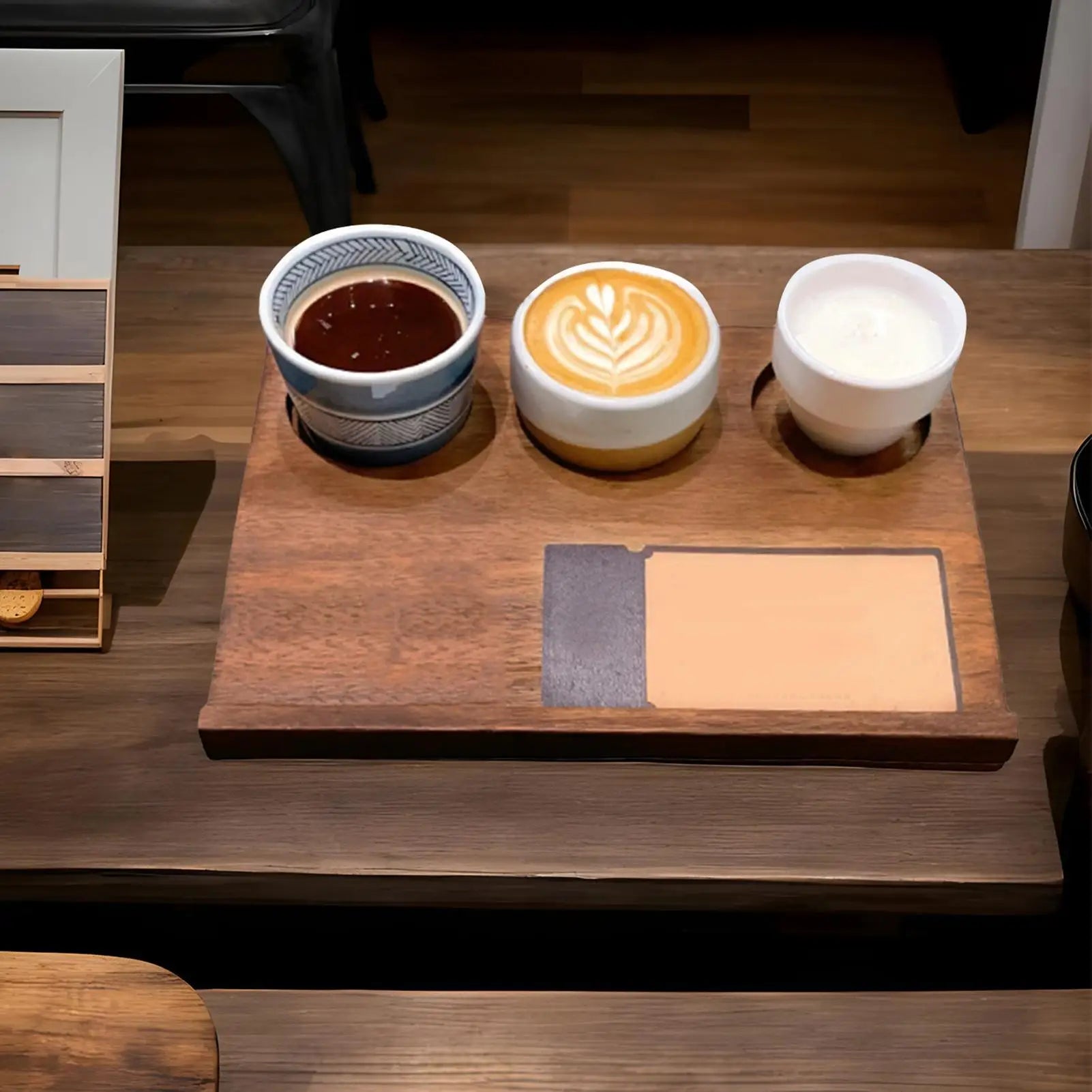 Wooden Food Tray Breakfast Tray Wooden Three-Grid Retro Serving Platter For Breakfast Meal Drinks Coffee Table Appetizers Party