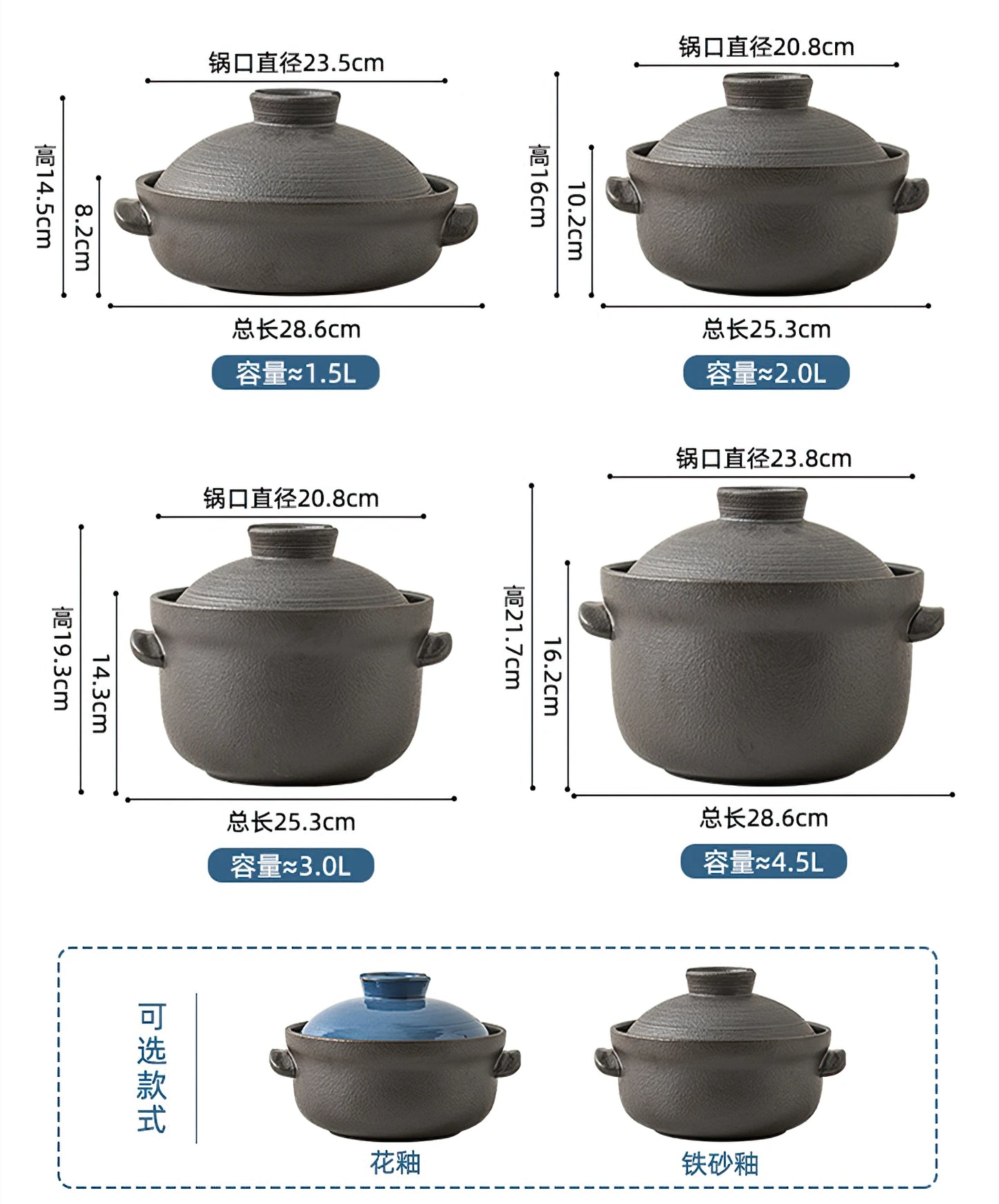 Ceramic Pot Cooking Japanese Style Clay Casserole Kitchen Cookware Stew Pot Big Soup Pan Cooking Saucepan Korean Cookware