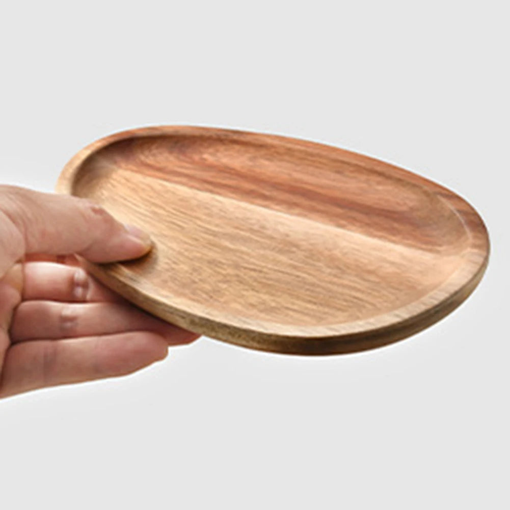 Solid Wood Dinner Plates Irregular Oval Serving Tray Fruit Dishes Dry Fruit Sushi Tea Tray Bread Wooden Plate Home Decoration