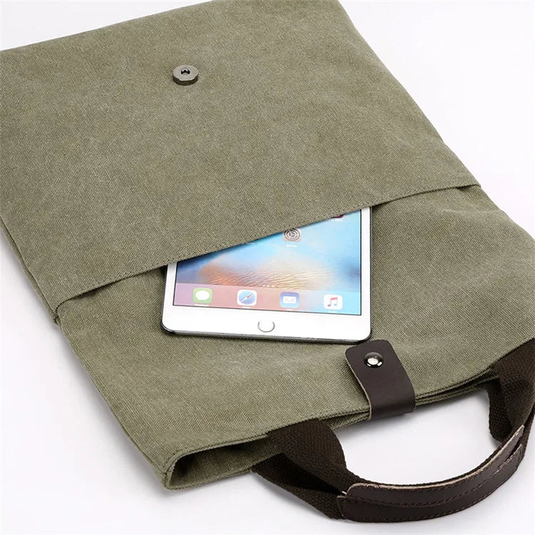 Men's Fashion Canvas Shoulder Bags Business Travel Crossbody Bags Men Multifunctional Messenger Bags Briefcase Men Handbag Tote