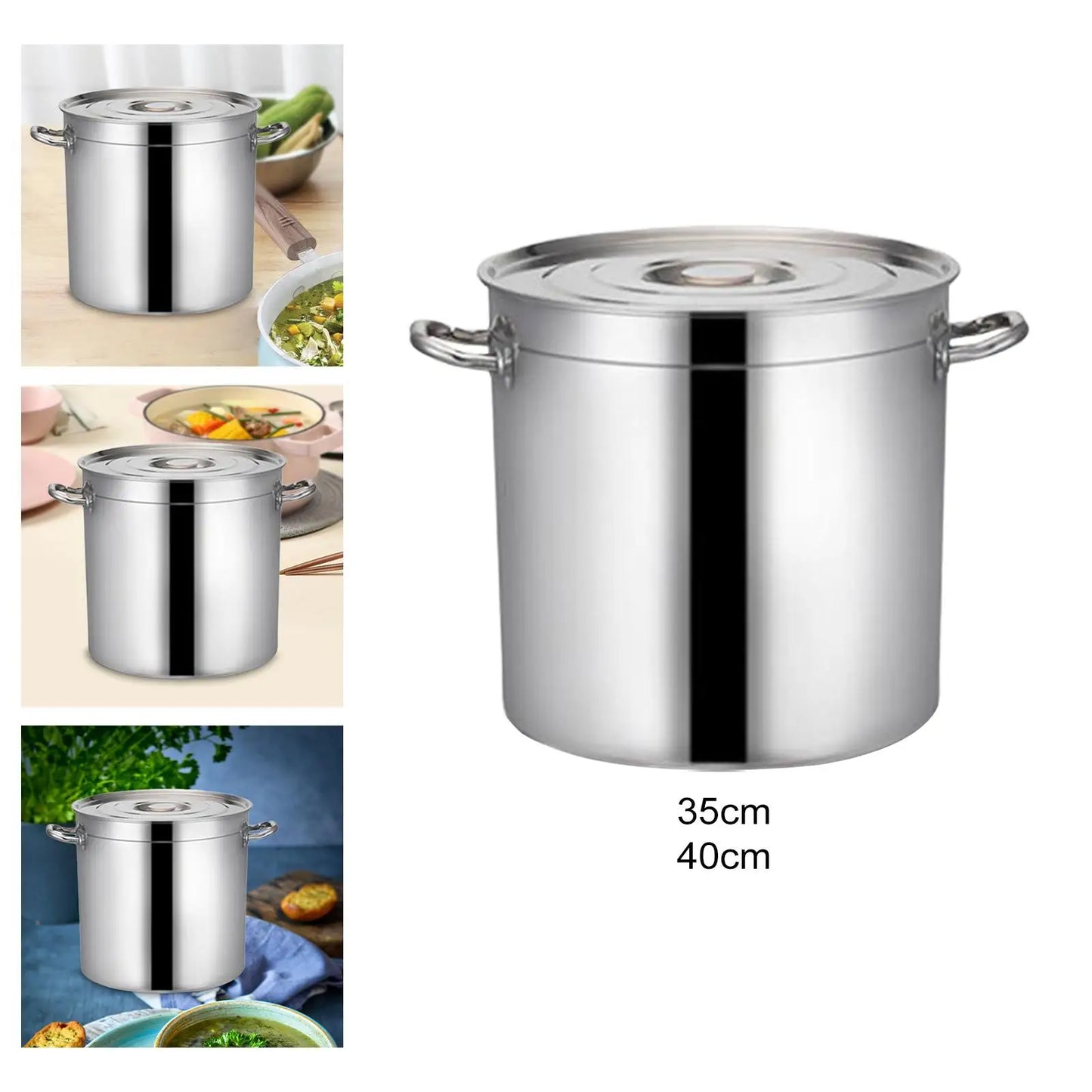 Stainless Steel Stockpot Easy to Clean Cookware Multipurpose Tall Cooking Pot for Hotel Commercial Household