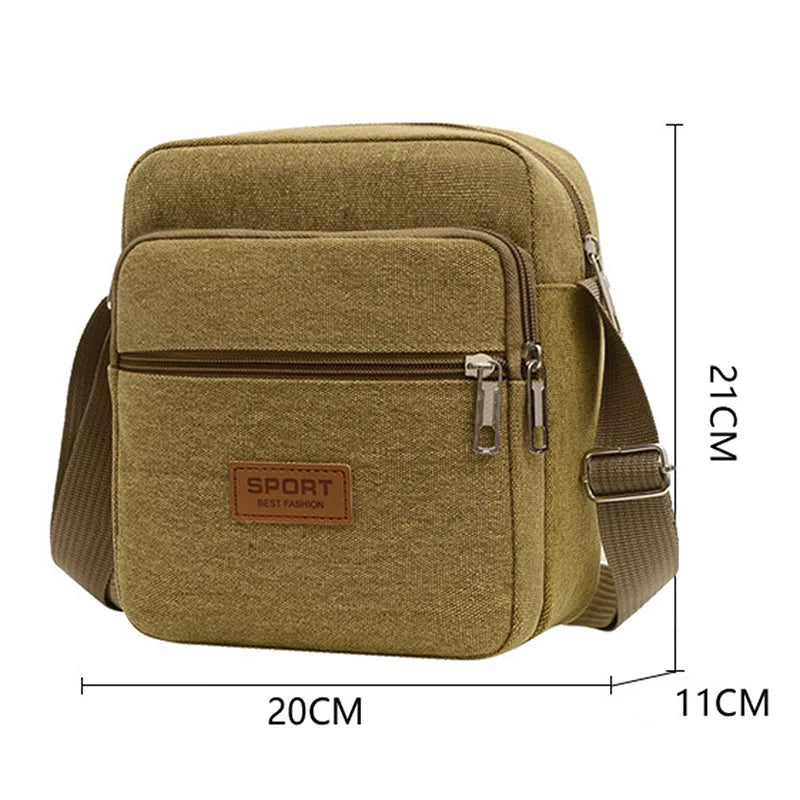 Men's Shoulder Bag Business Leisure Large Capacity Portable Handbag Zipper Multi Layer Waterproof Summer Male's Crossbody Bags