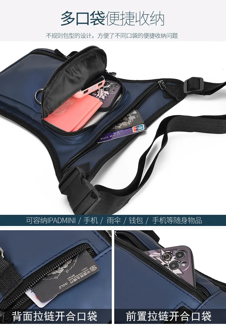 Men Drop Leg Bag Waist Bag for Men Fanny Pack Phone Purse Motorcycle Riding Shoulder Cross Body Thigh Male Hip Belt Waist Bags