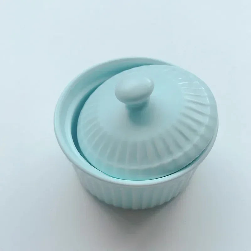 New Small Ceramic Cooking Pots with Lid Home Used Steamed Egg Stew Soup Pot Cheap Oven Hotpot Casserole Thermal Cooker