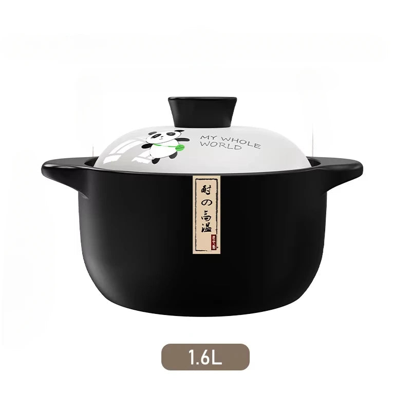 2.5L Stew Pot Casserole Ceramic Saucepan High Temperature Resistant Cooking Pan Gas Electric Stove Cooker for Kitchen Crock Pots