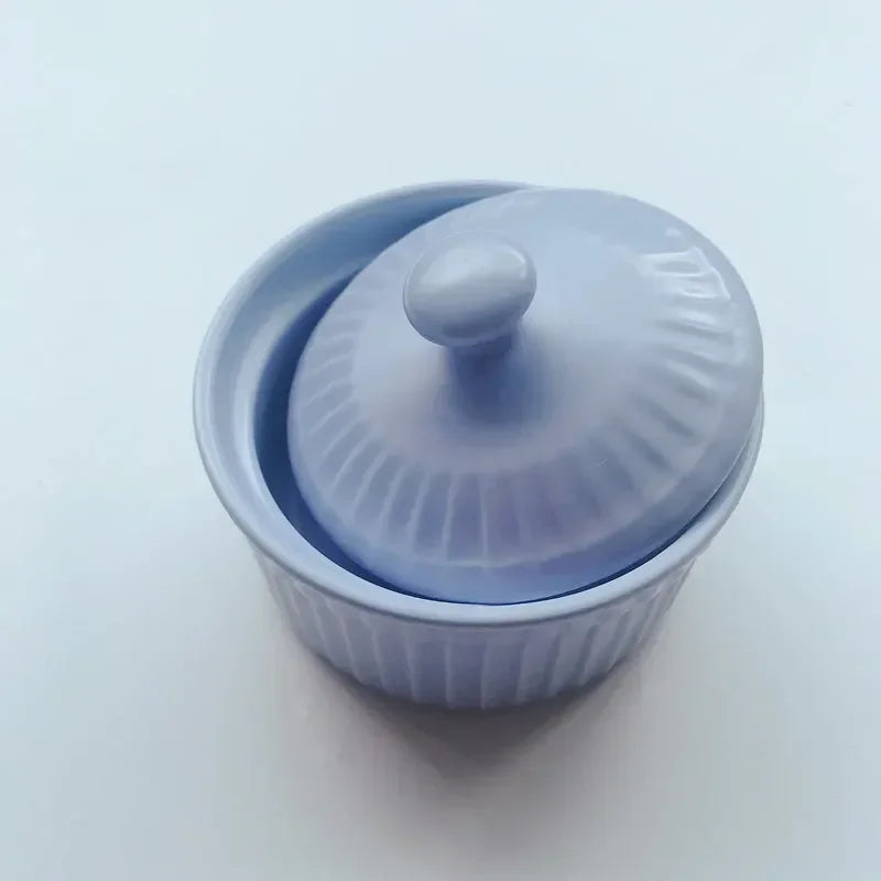 New Small Ceramic Cooking Pots with Lid Home Used Steamed Egg Stew Soup Pot Cheap Oven Hotpot Casserole Thermal Cooker