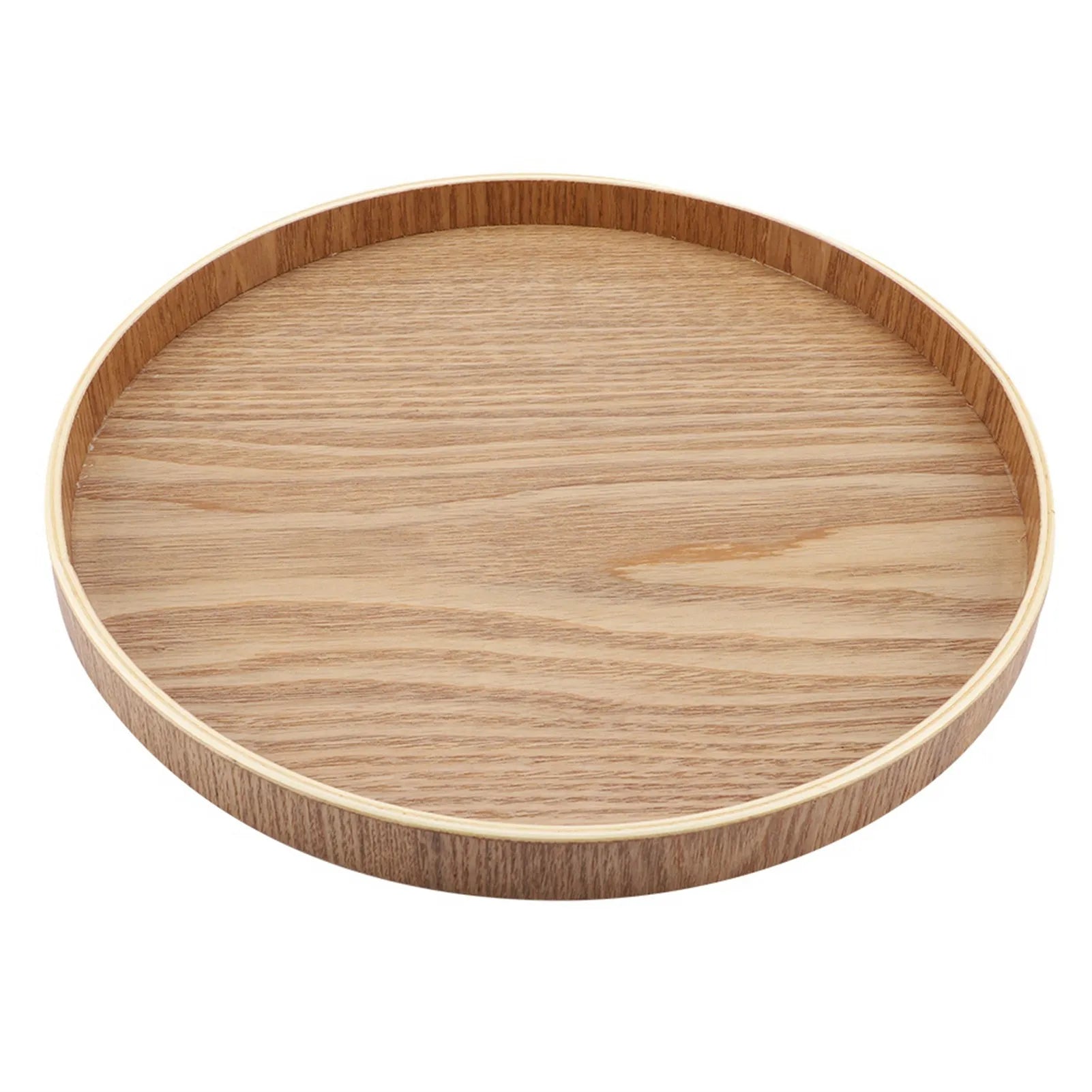 Wooden Serving Tray Tea Plate Fruits Candies Food Tray Home Decoration Round Tableware Salad Dessert Plate Kitchen Accessories