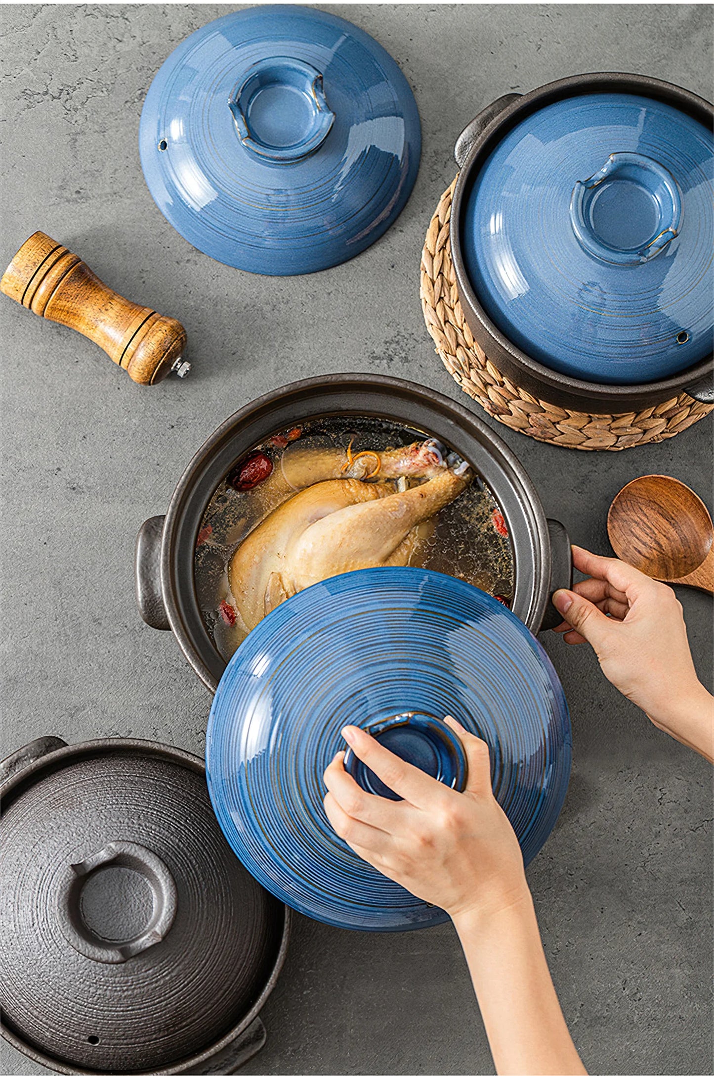 Ceramic Pot Cooking Japanese Style Clay Casserole Kitchen Cookware Stew Pot Big Soup Pan Cooking Saucepan Korean Cookware