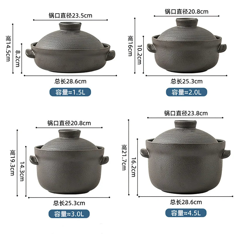 Ceramic Pot Cooking Japanese Style Clay Casserole Kitchen Cookware Stew Pot Big Soup Pan Cooking Saucepan Korean Cookware