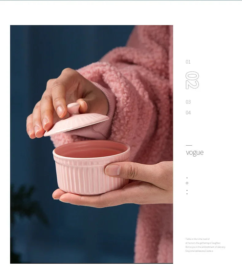 New Small Ceramic Cooking Pots with Lid Home Used Steamed Egg Stew Soup Pot Cheap Oven Hotpot Casserole Thermal Cooker