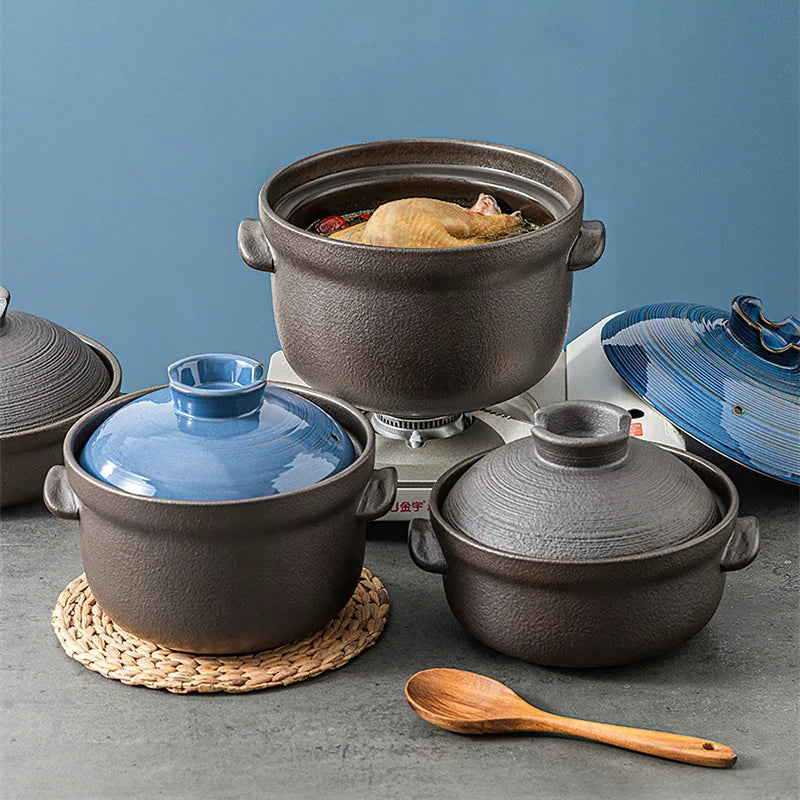 Ceramic Pot Cooking Japanese Style Clay Casserole Kitchen Cookware Stew Pot Big Soup Pan Cooking Saucepan Korean Cookware