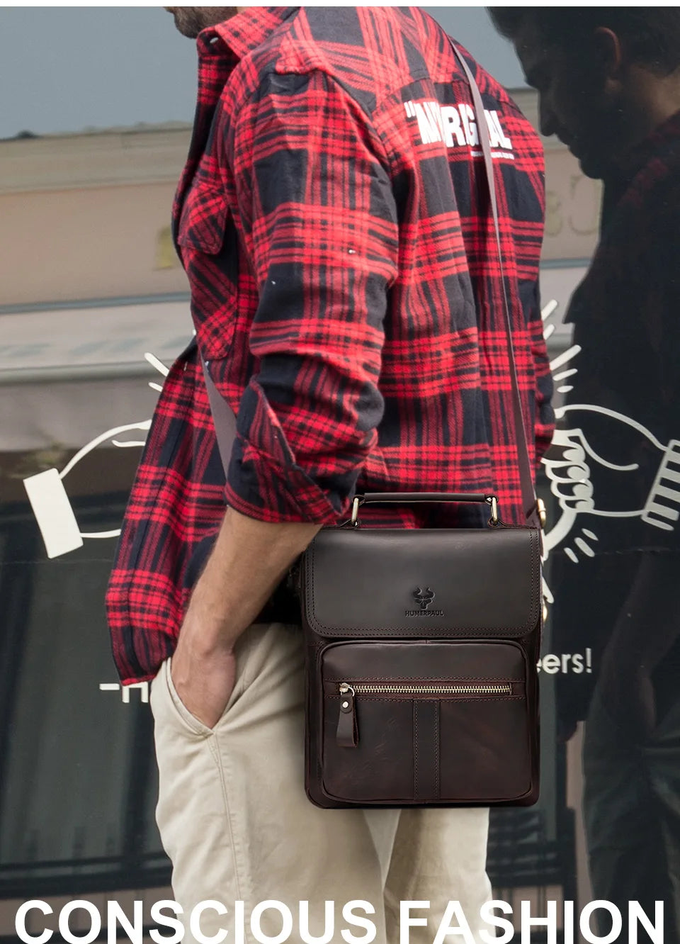 Genuine Leather Men's Shoulder Bag Luxury Work Business Messenger Bags Fashion Male Crossbody with Adjustable Straps