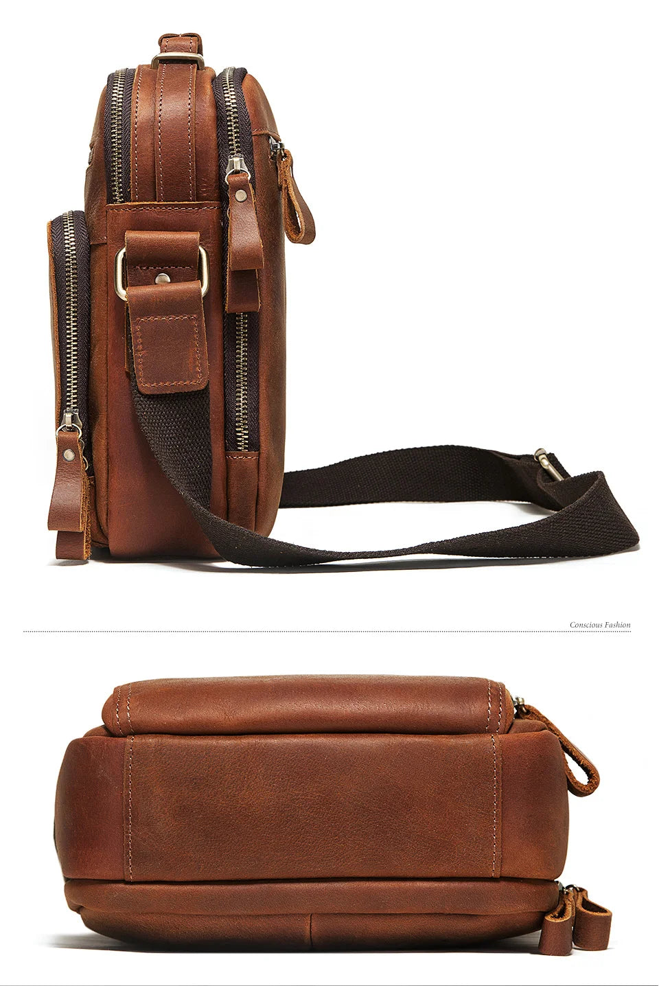 Genuine Leather Men's Shoulder Bag Vintage Cross Bags Large Capacity Male Messenger Tote Bag Travel Bolso Hombres