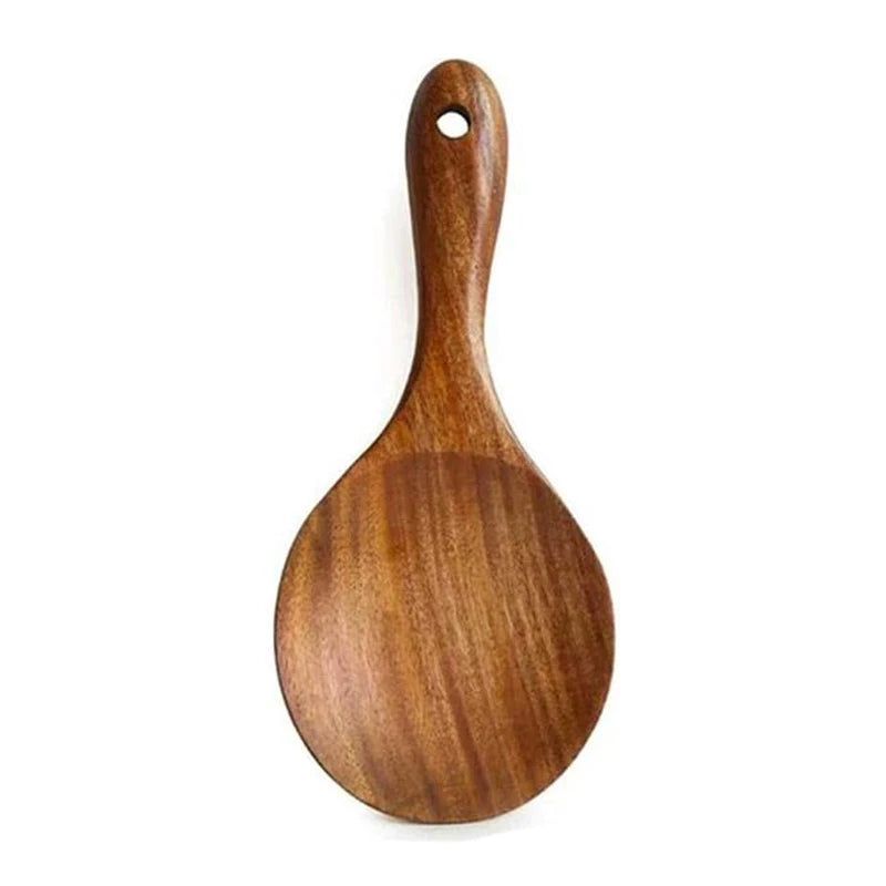 Wood Rice Spoon Wooden Kitchen Spoon Rice Paddle Scoop Ladle Tablespoon Big Serving Spoon Tableware Kitchen Utensils Cooking Too