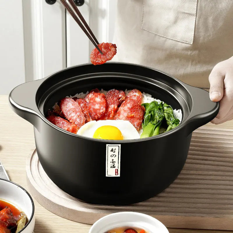 2.5L Stew Pot Casserole Ceramic Saucepan High Temperature Resistant Cooking Pan Gas Electric Stove Cooker for Kitchen Crock Pots