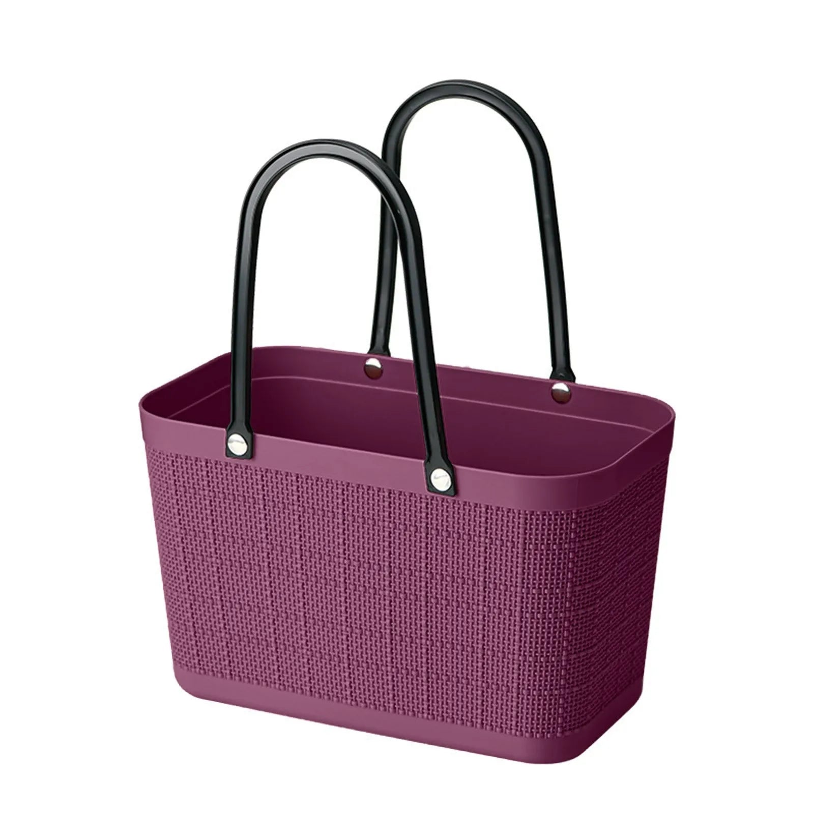 Portable Picnic Tote Shopping Bag Large Capacity  Bag, Large Plastic Utility Basket,Washable Beach Travel Handbag Storage Bags