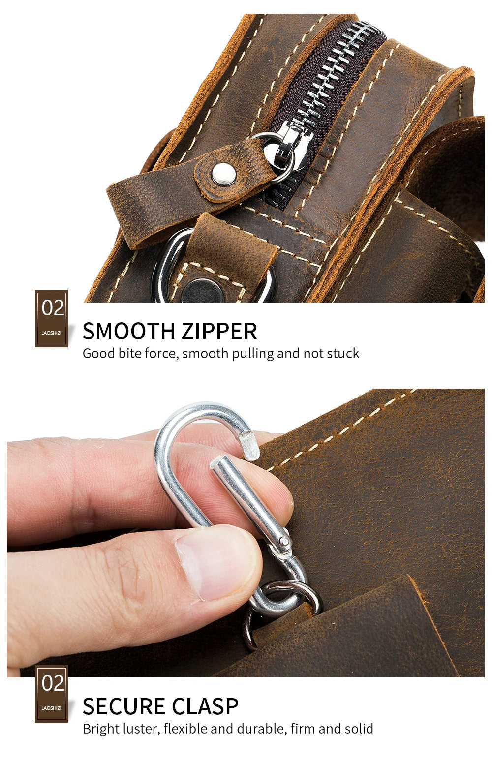 Crazy Horse Skin Men's Wearing Belt Phone Waist Bag Top Layer Cowhide Multi functional Single Shoulder Crossbody Phone Bag