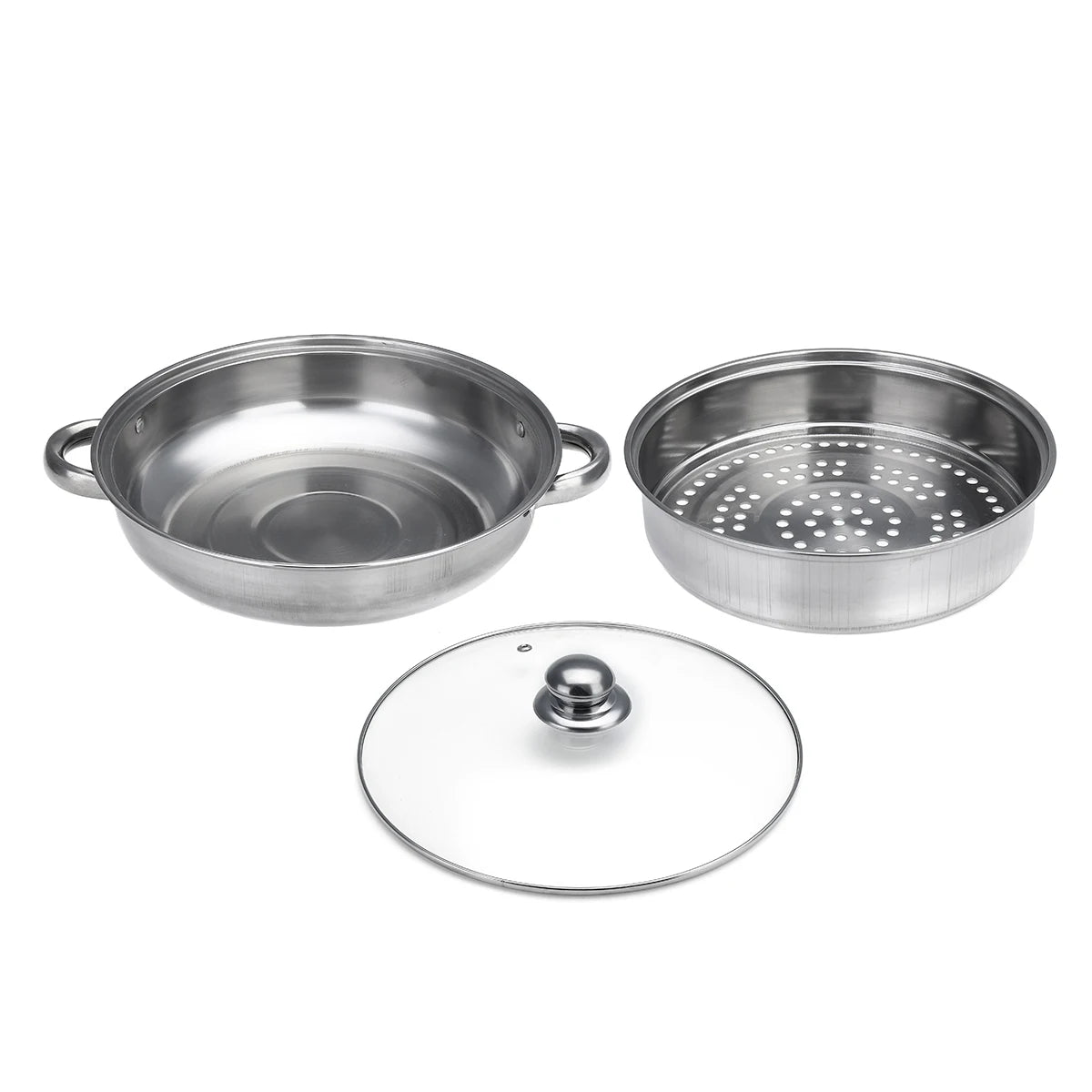 2 Layer Stainless Steel Pots Stockpot Hotpot Induction Steaming Food Steamer Pan Household Cooking Pot Kitchen Steamer Cooker