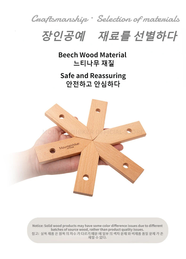MOUNTAINHIKER Pot Mat Dish Placemat Coaster Teapot Wooden Heat Insulation High Temperature Pots And Pans Kitchen Outdoor Gadgets