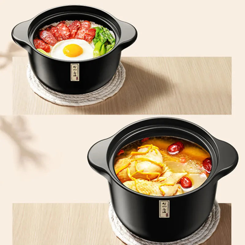 2.5L Stew Pot Casserole Ceramic Saucepan High Temperature Resistant Cooking Pan Gas Electric Stove Cooker for Kitchen Crock Pots