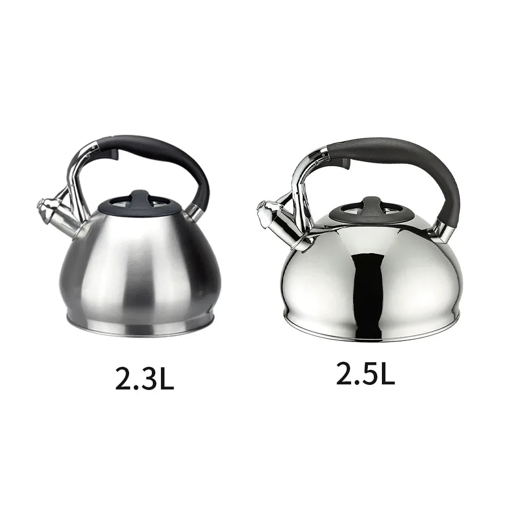 304 Stainless Steel Loud Whistling Hot Water Kettle Induction Cooker Home Camping Boiling Coffee Tea Kettle Stove Top Teapot