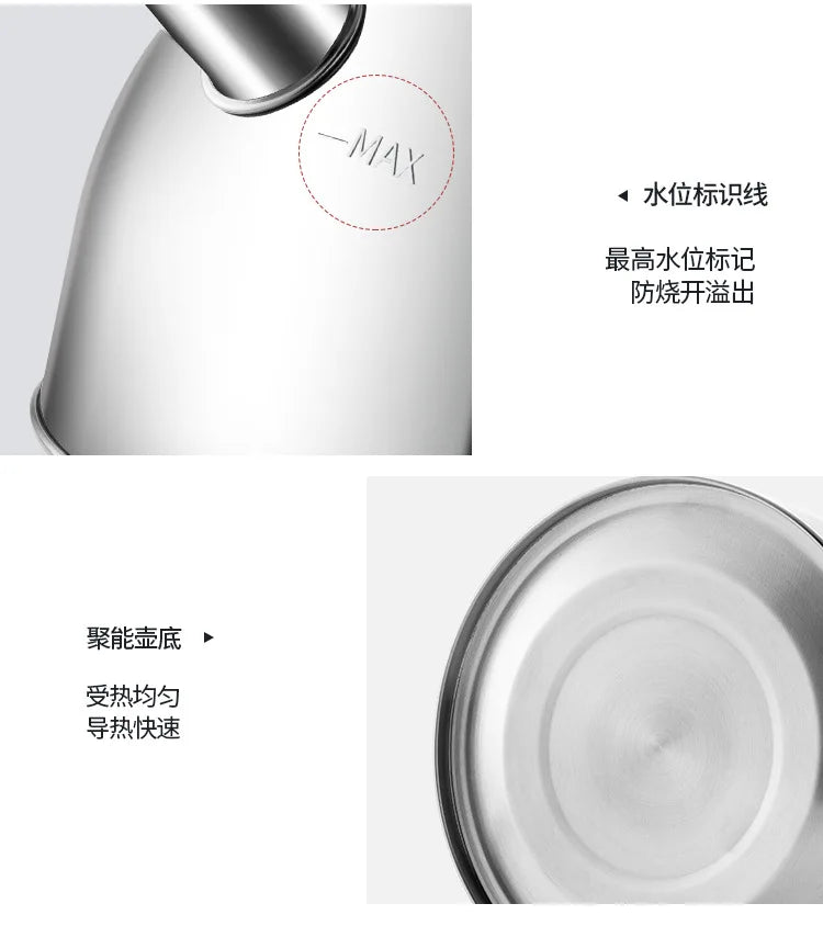 304 Stainless Steel Whistle Kettle 1.5-5L Multiple Sizes Large Capacity Sounding Kettle for Induction Stove Kitchen Supplies