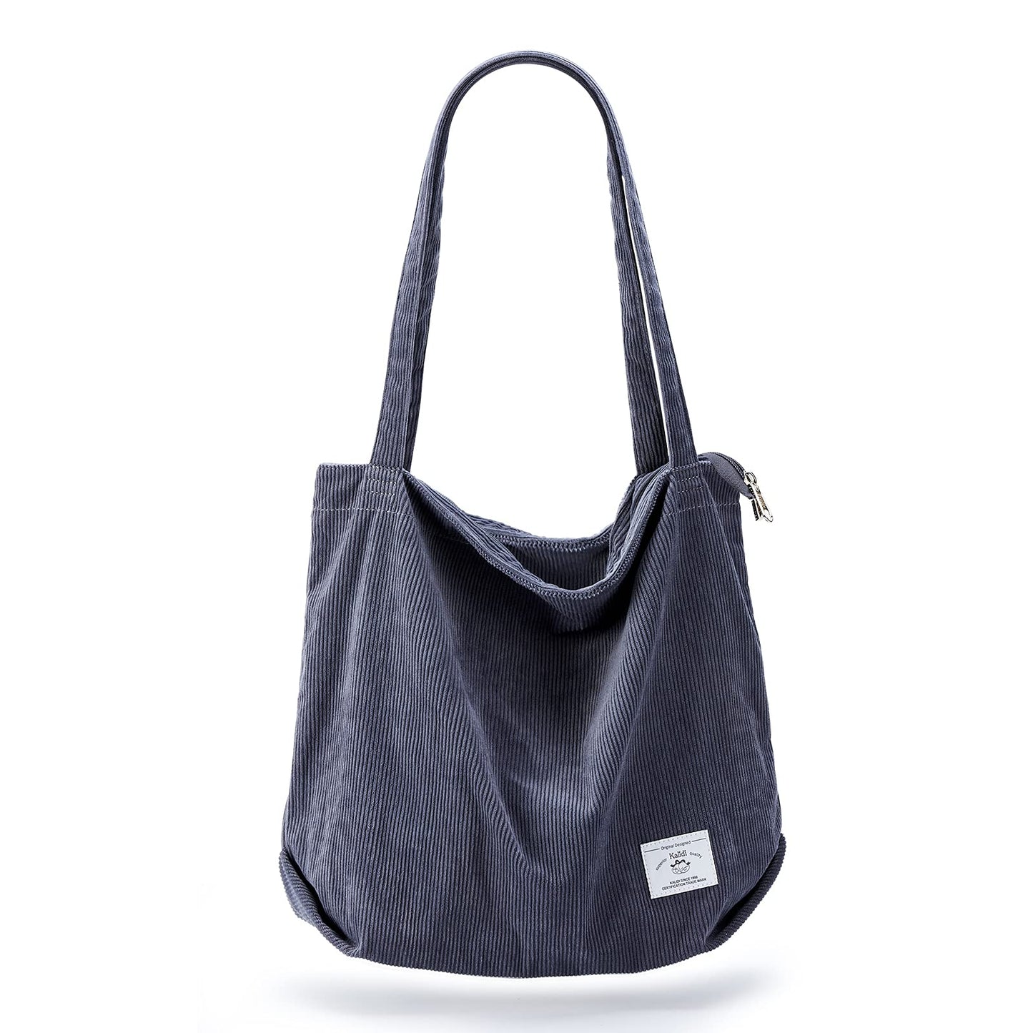 KALIDI Women Corduroy Tote Bag Zipper Casual Tote's Handbag Big Capacity Shoulder Bag with Pockets - TropiGlobe storeTropiGlobe