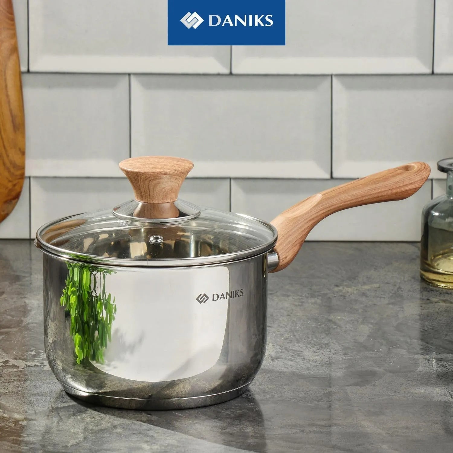 Daniks Oslo 10-Piece Stainless Steel Induction Cookware Set – Dishwasher Safe Saucepan, Frying Pan, Pots with Stay-Cool Handles, Glass Lids, Silver - TropiGlobe storeTropiGlobe