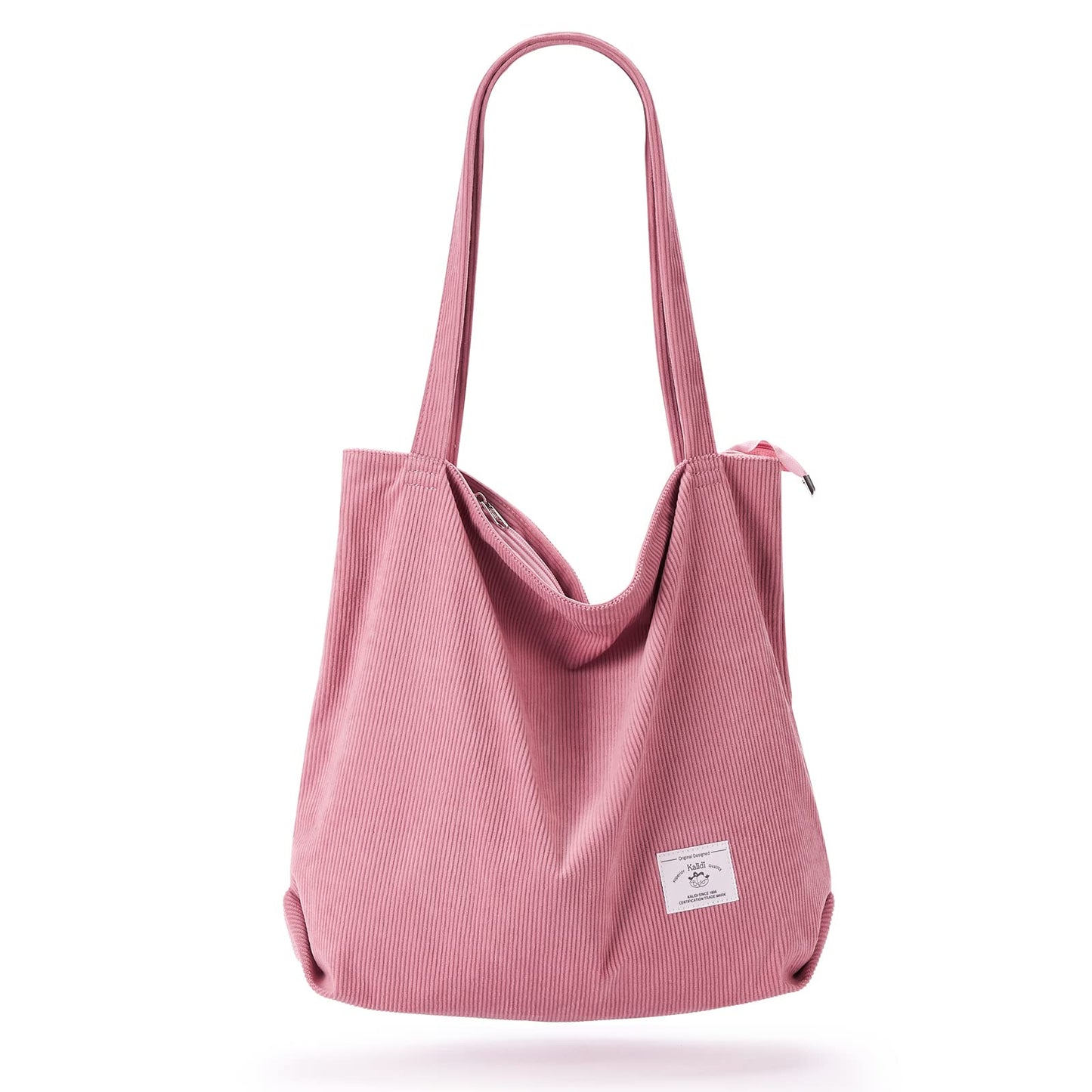 KALIDI Women Corduroy Tote Bag Zipper Casual Tote's Handbag Big Capacity Shoulder Bag with Pockets - TropiGlobe storeTropiGlobe