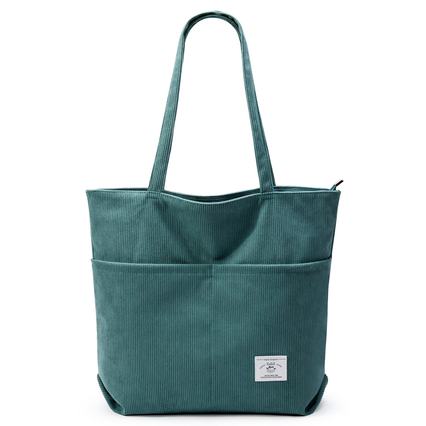 KALIDI Women Corduroy Tote Bag Zipper Casual Tote's Handbag Big Capacity Shoulder Bag with Pockets - TropiGlobe storeTropiGlobe
